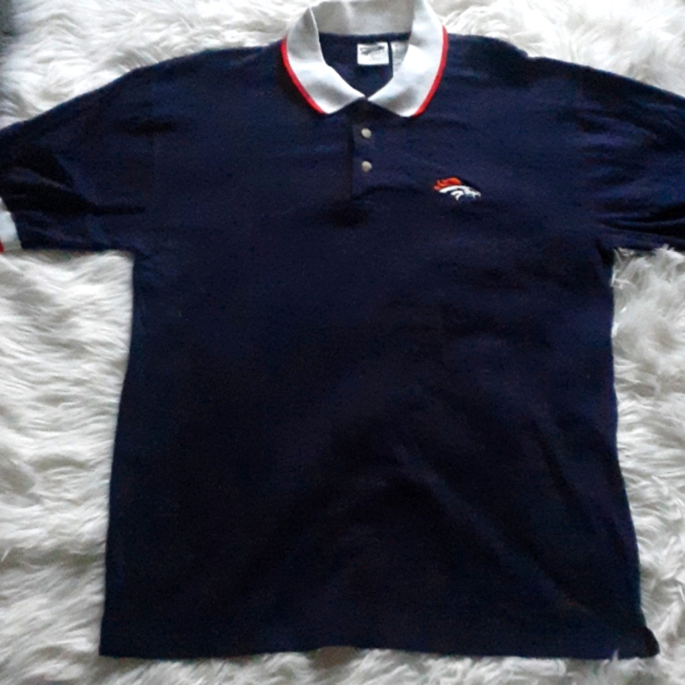 Vtg The Edge Denver Broncos Polo Men's Size Large